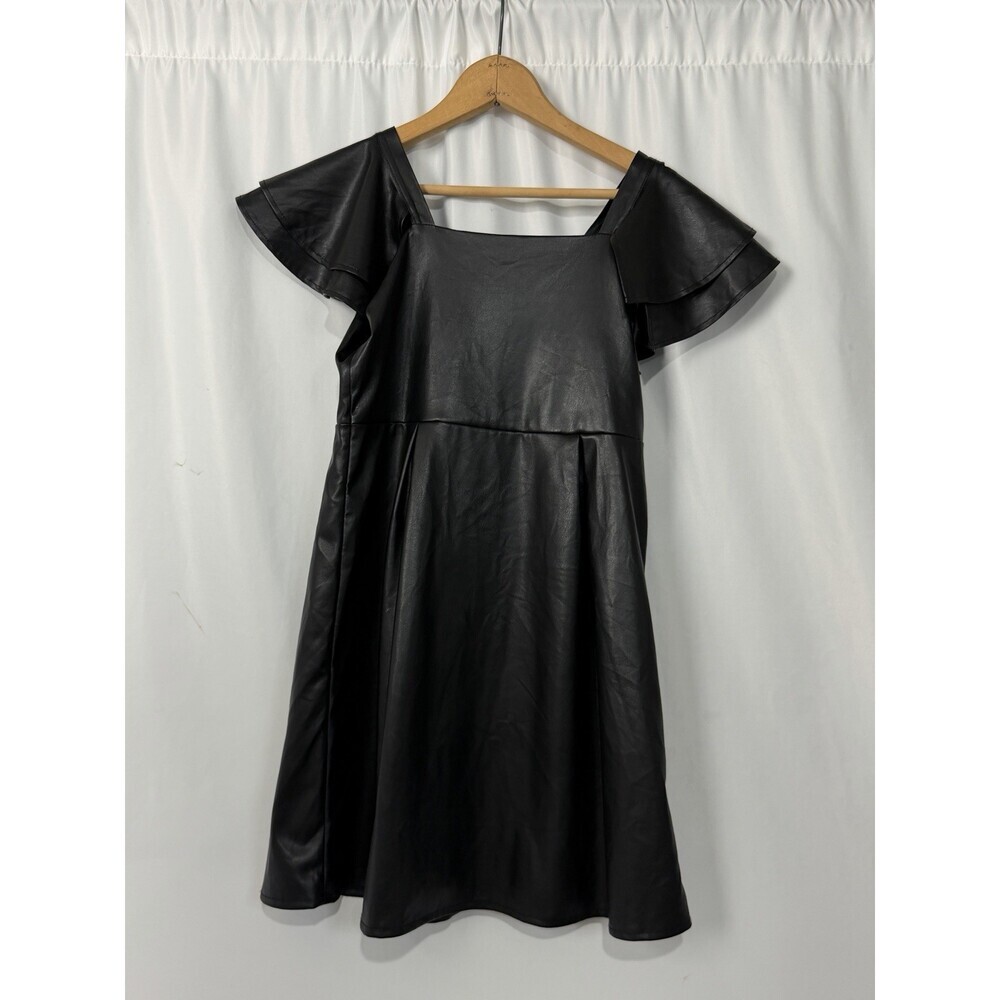 Zac Posen Girls 16 / Adult Sz 0/2 Faux Leather Dress Fit Flare